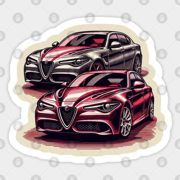 Alfa Romeo Giulia Sticker by Vehicles-Art